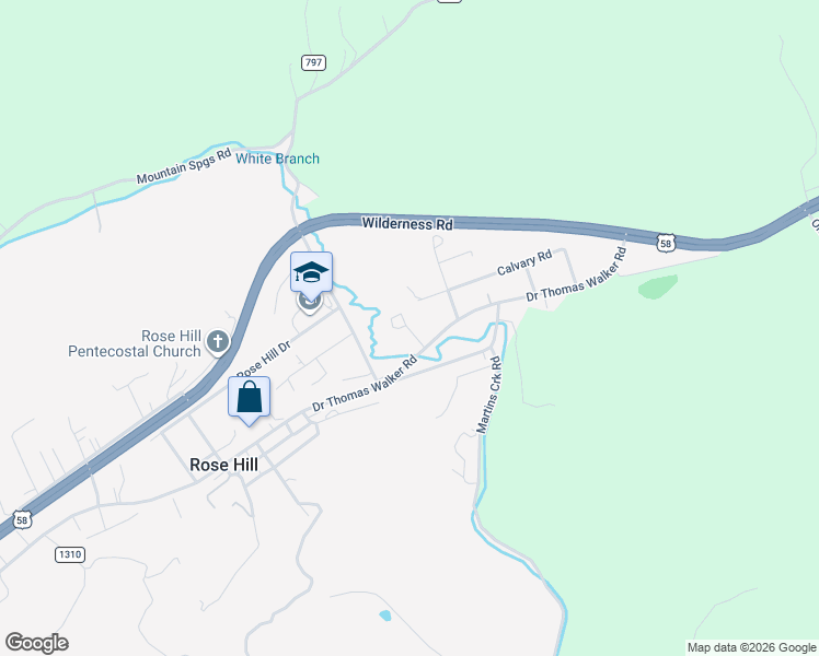 map of restaurants, bars, coffee shops, grocery stores, and more near 50 Pinnacle Place in Rose Hill