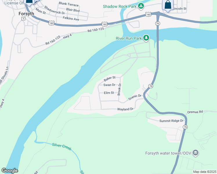 map of restaurants, bars, coffee shops, grocery stores, and more near 199 Swan Drive in Forsyth