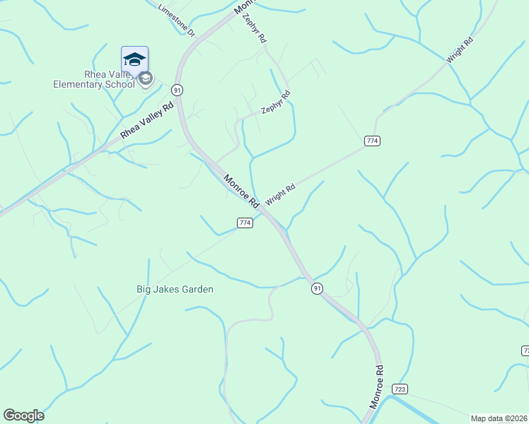 map of restaurants, bars, coffee shops, grocery stores, and more near 19416 Monroe Road in Damascus