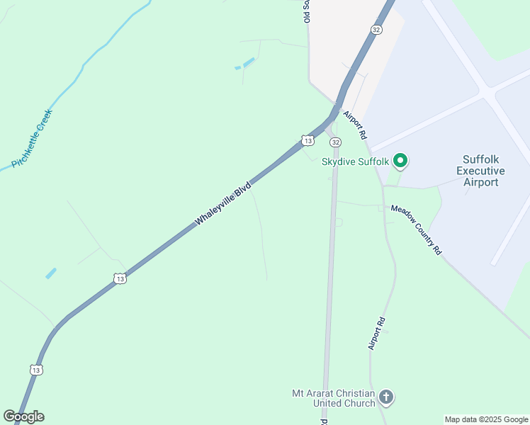 map of restaurants, bars, coffee shops, grocery stores, and more near 106 Rosewood Drive in Suffolk