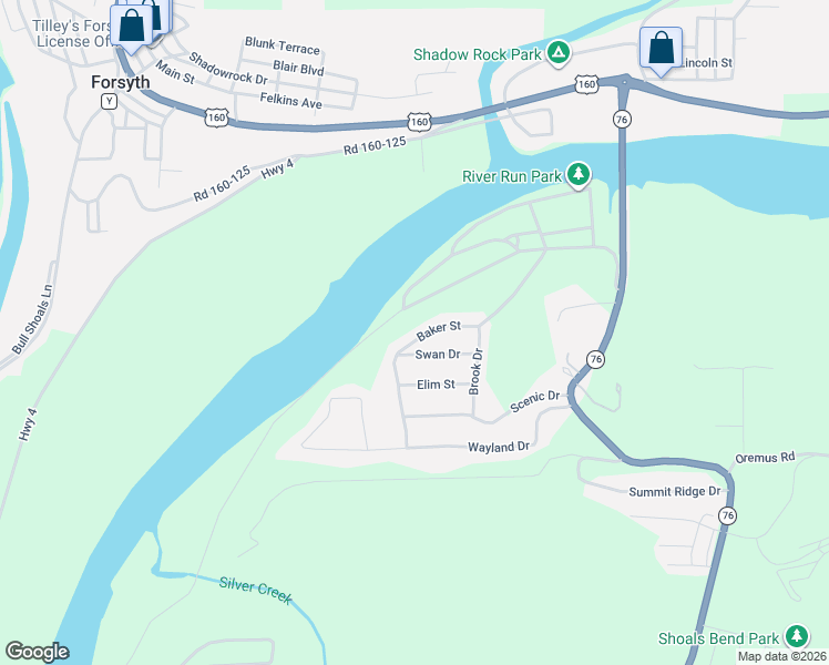 map of restaurants, bars, coffee shops, grocery stores, and more near 678 Baker Street in Forsyth