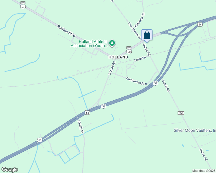 map of restaurants, bars, coffee shops, grocery stores, and more near 6739 South Quay Road in Suffolk