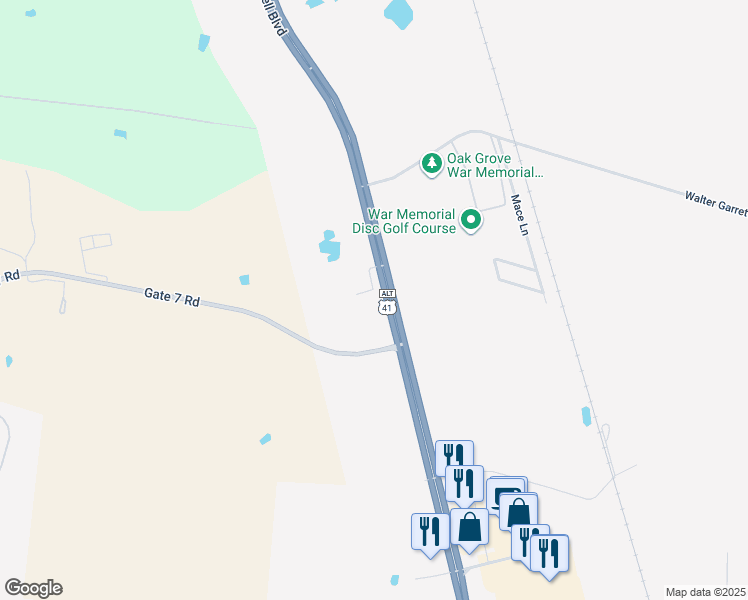 map of restaurants, bars, coffee shops, grocery stores, and more near in Oak Grove