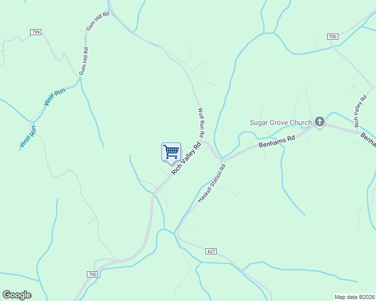 map of restaurants, bars, coffee shops, grocery stores, and more near 7725 Rich Valley Road in Bristol
