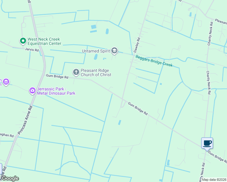 map of restaurants, bars, coffee shops, grocery stores, and more near 1926 Gum Bridge Road in Virginia Beach