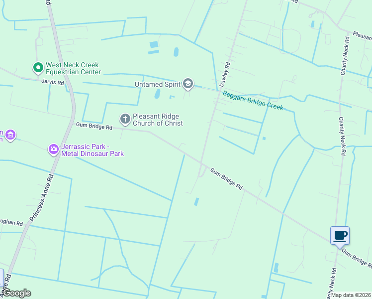 map of restaurants, bars, coffee shops, grocery stores, and more near 1926 Gum Bridge Road in Virginia Beach