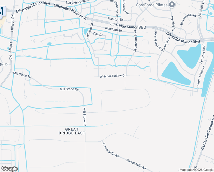 map of restaurants, bars, coffee shops, grocery stores, and more near 509 Woodards Ford Road in Chesapeake