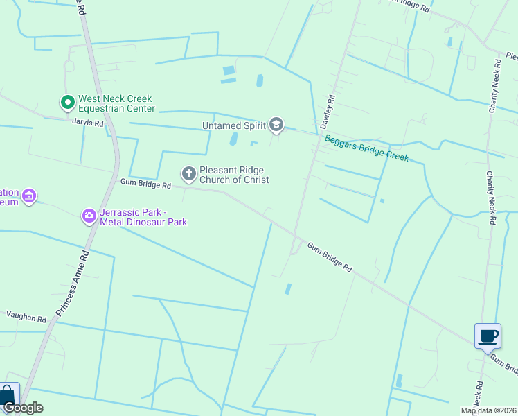 map of restaurants, bars, coffee shops, grocery stores, and more near 1944 Gum Bridge Road in Virginia Beach