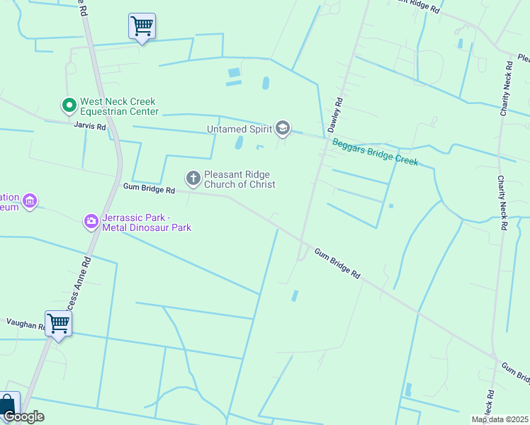 map of restaurants, bars, coffee shops, grocery stores, and more near 1940 Gum Bridge Road in Virginia Beach