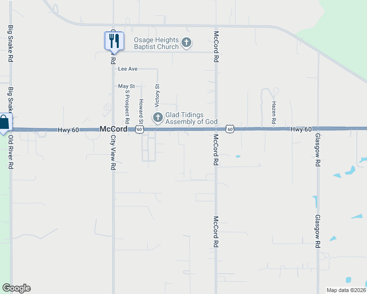 map of restaurants, bars, coffee shops, grocery stores, and more near 64045 U.S. 60 in Ponca City