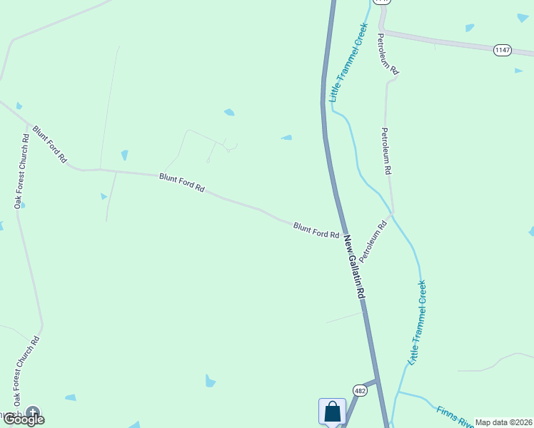 map of restaurants, bars, coffee shops, grocery stores, and more near 289 Blunt Ford Road in Adolphus