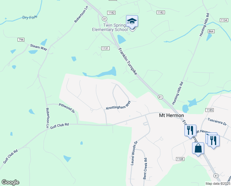 map of restaurants, bars, coffee shops, grocery stores, and more near 203 Cornwallis Drive in Danville