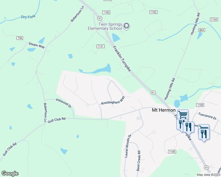 map of restaurants, bars, coffee shops, grocery stores, and more near 203 Cornwallis Drive in Danville
