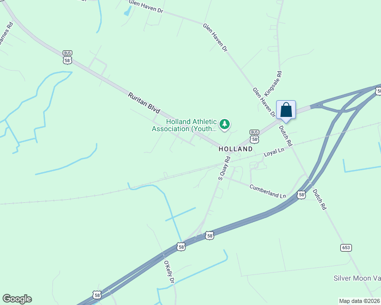 map of restaurants, bars, coffee shops, grocery stores, and more near 6733 Netherland Drive in Suffolk