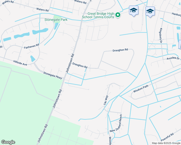map of restaurants, bars, coffee shops, grocery stores, and more near 715 Draughon Road in Chesapeake