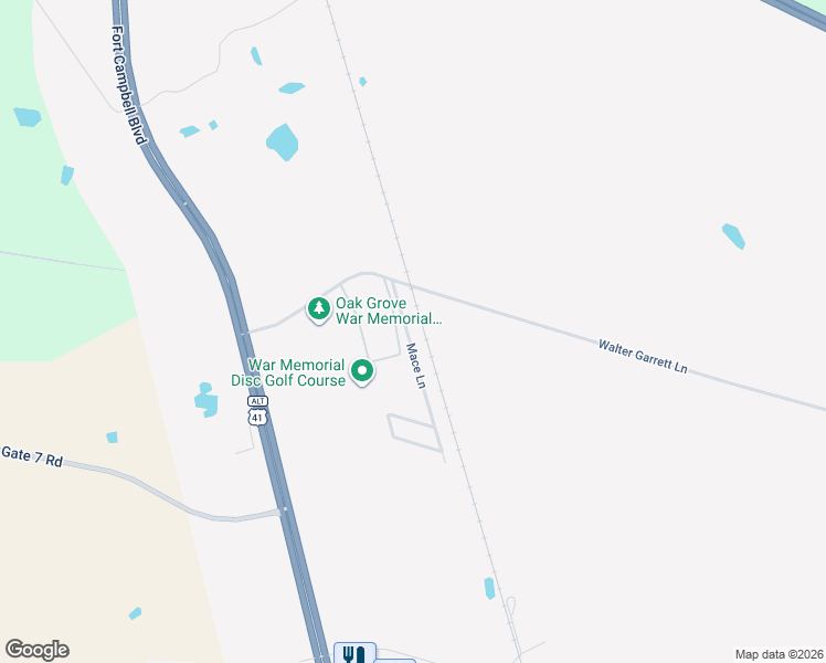 map of restaurants, bars, coffee shops, grocery stores, and more near 501 Walter Garrett Lane in Oak Grove