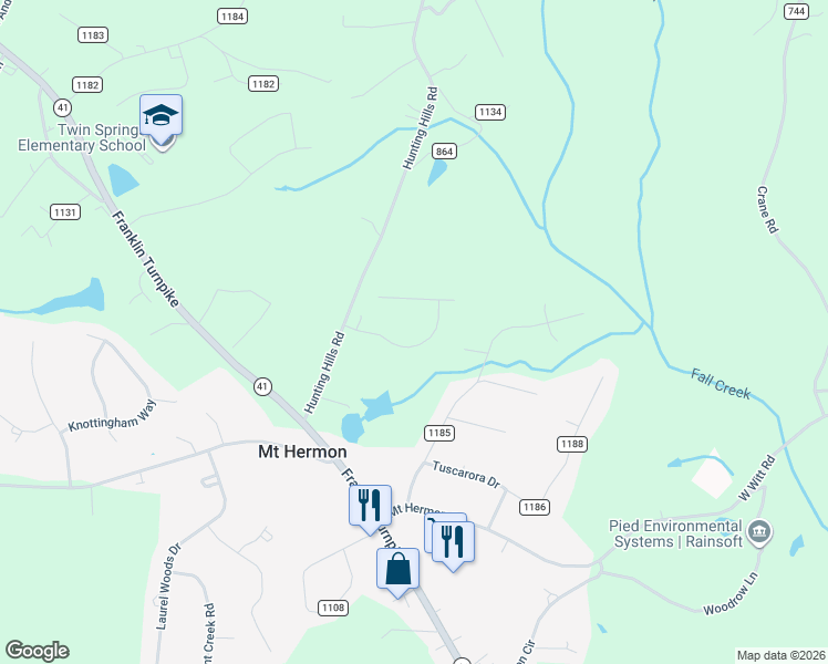 map of restaurants, bars, coffee shops, grocery stores, and more near 141 Northridge Drive in Danville