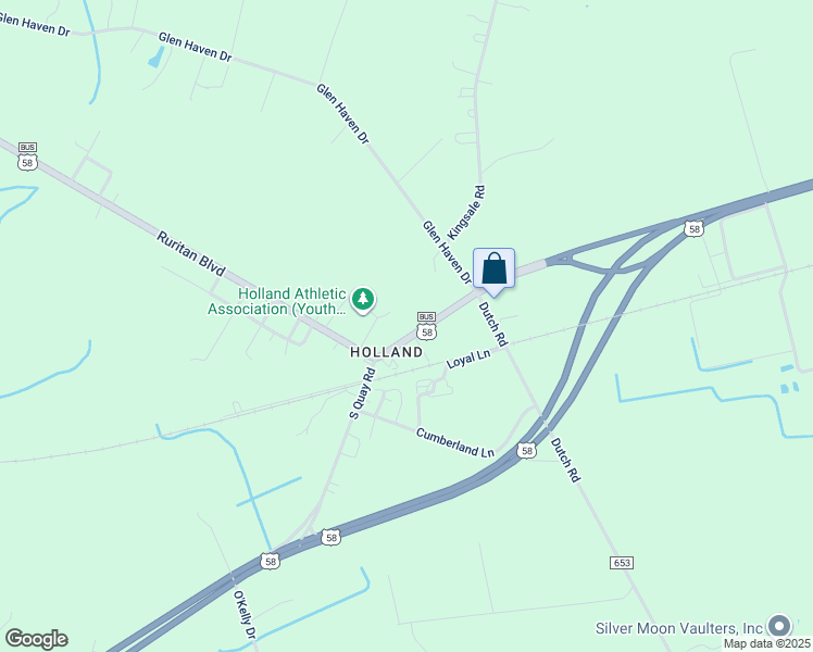map of restaurants, bars, coffee shops, grocery stores, and more near 6606 Holland Road in Suffolk