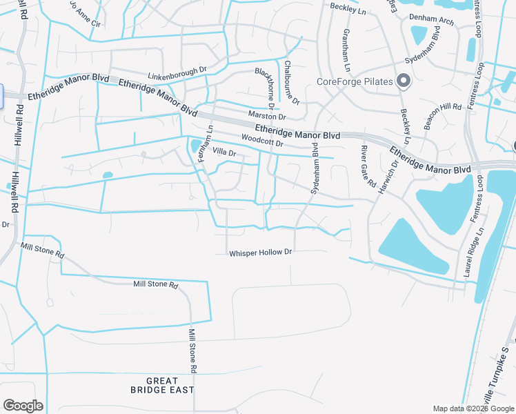 map of restaurants, bars, coffee shops, grocery stores, and more near 1208 Treeland Terrace in Chesapeake