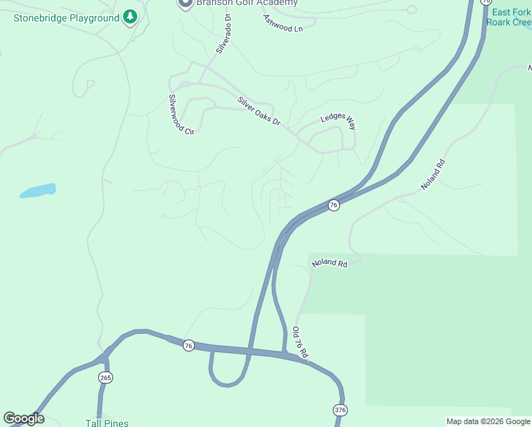 map of restaurants, bars, coffee shops, grocery stores, and more near 7 Par Lane in Branson West