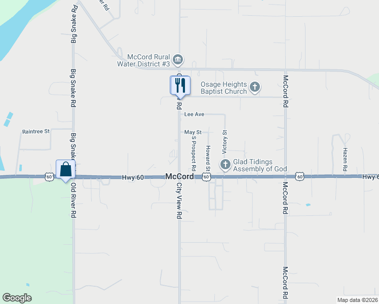 map of restaurants, bars, coffee shops, grocery stores, and more near 113 South Prospect Road in Ponca City