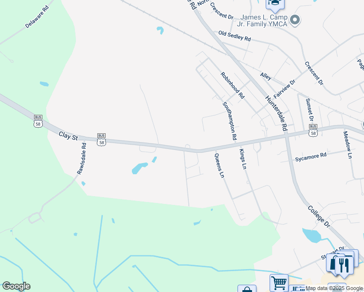 map of restaurants, bars, coffee shops, grocery stores, and more near 1432 Clay Street in Franklin