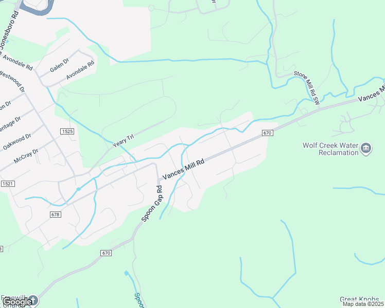 map of restaurants, bars, coffee shops, grocery stores, and more near 21065 Vances Mill Road in Abingdon