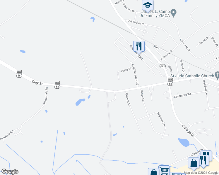 map of restaurants, bars, coffee shops, grocery stores, and more near 1432 Clay Street in Franklin