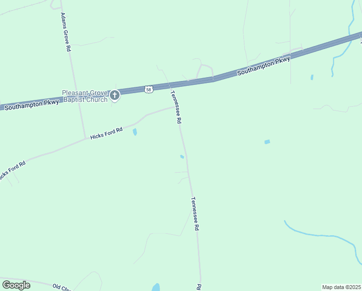 map of restaurants, bars, coffee shops, grocery stores, and more near 25100 Tennessee Road in Drewryville