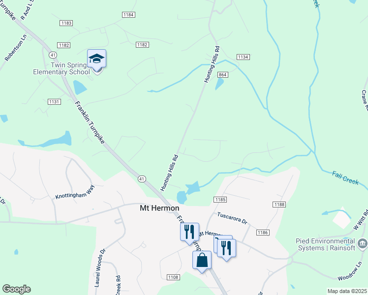 map of restaurants, bars, coffee shops, grocery stores, and more near 101 Northridge Drive in Danville