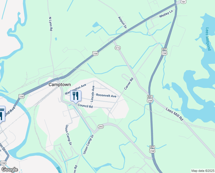 map of restaurants, bars, coffee shops, grocery stores, and more near 419 Washington Avenue in Franklin