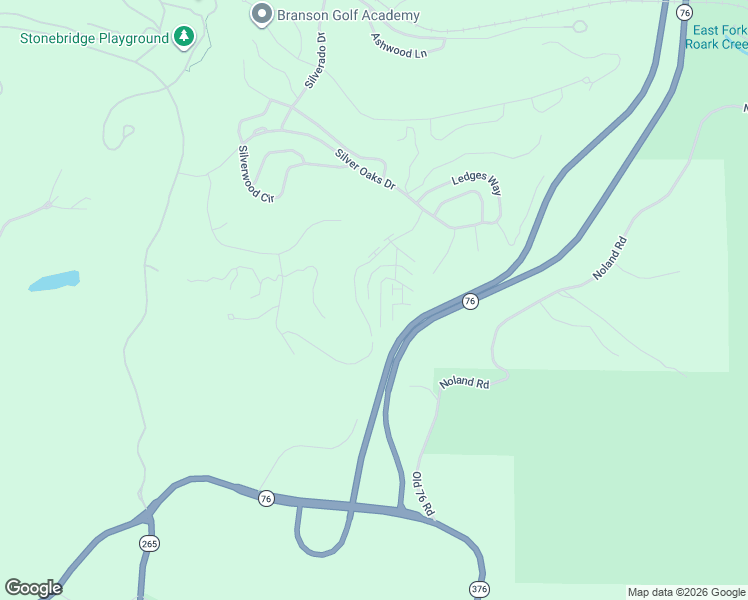 map of restaurants, bars, coffee shops, grocery stores, and more near 7 Par Lane in Branson West