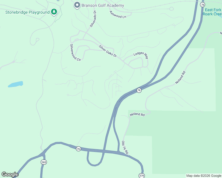 map of restaurants, bars, coffee shops, grocery stores, and more near 7 Par Lane in Branson West