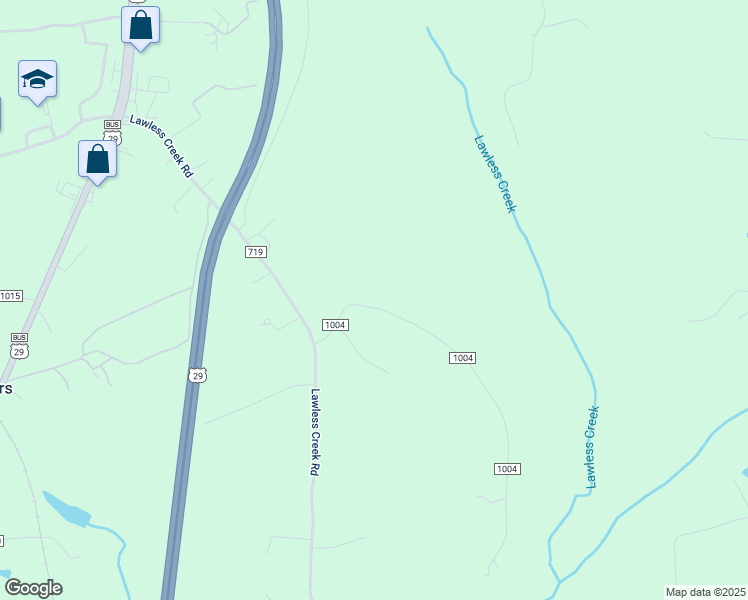 map of restaurants, bars, coffee shops, grocery stores, and more near 305 Pritchett Lane in Blairs