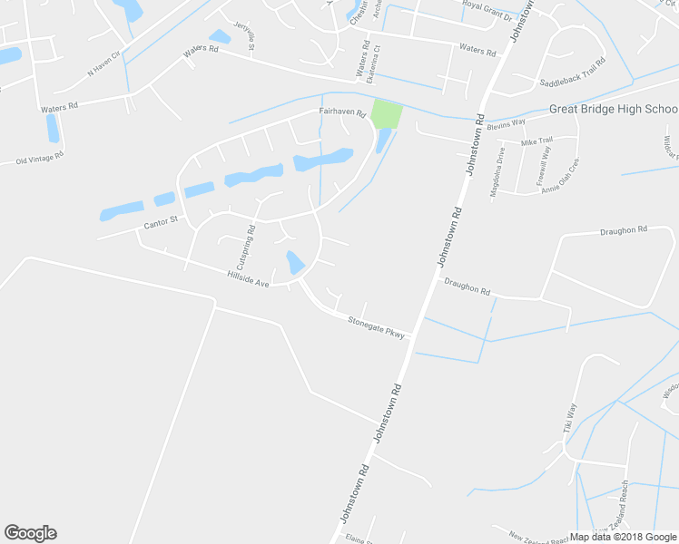 map of restaurants, bars, coffee shops, grocery stores, and more near 601 Avery Court in Chesapeake