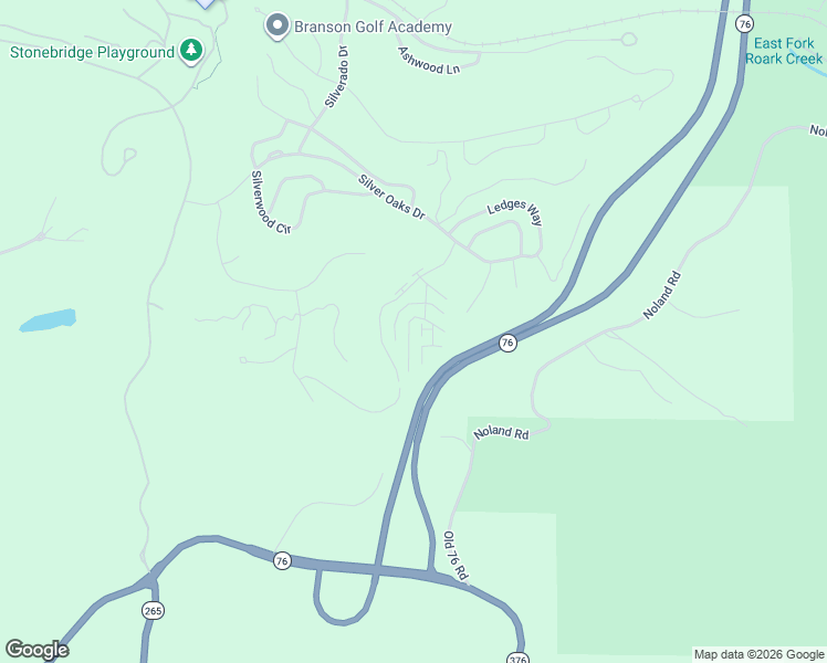 map of restaurants, bars, coffee shops, grocery stores, and more near 7 Par Lane in Branson West