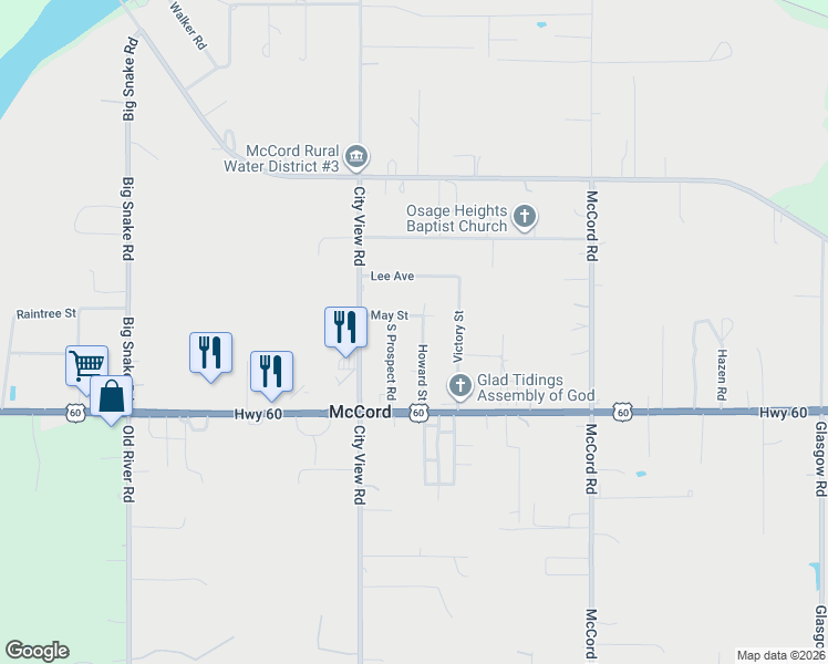 map of restaurants, bars, coffee shops, grocery stores, and more near 146 Howard Street in Ponca City