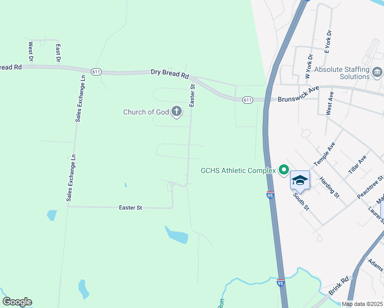 map of restaurants, bars, coffee shops, grocery stores, and more near 400 Easter Street in Emporia