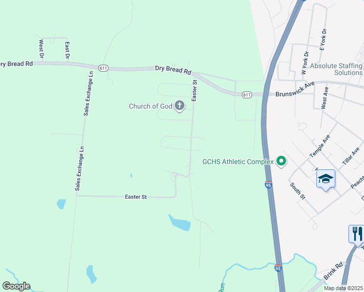 map of restaurants, bars, coffee shops, grocery stores, and more near 41 Wyatt Street in Emporia