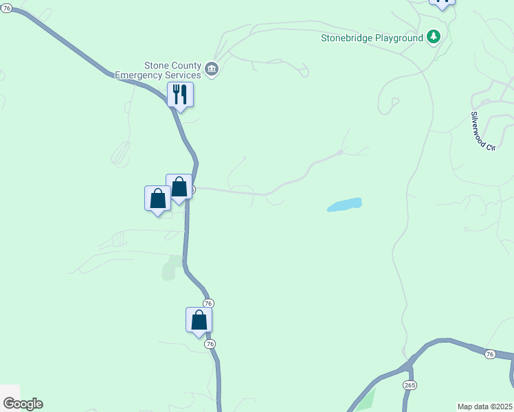 map of restaurants, bars, coffee shops, grocery stores, and more near 26 Sinatra Court in Reeds Spring