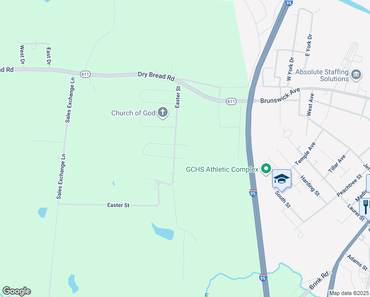 map of restaurants, bars, coffee shops, grocery stores, and more near 6 East Anderson Street in Emporia