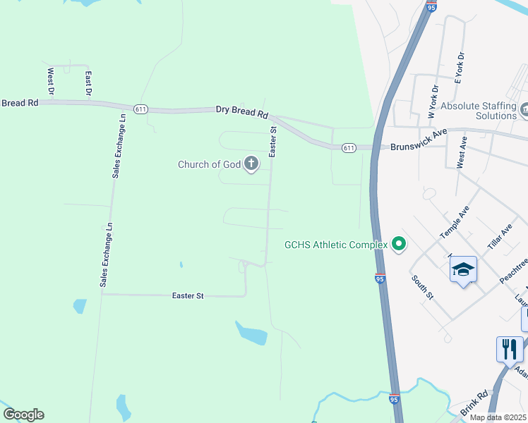 map of restaurants, bars, coffee shops, grocery stores, and more near 100 Anderson Street in Emporia