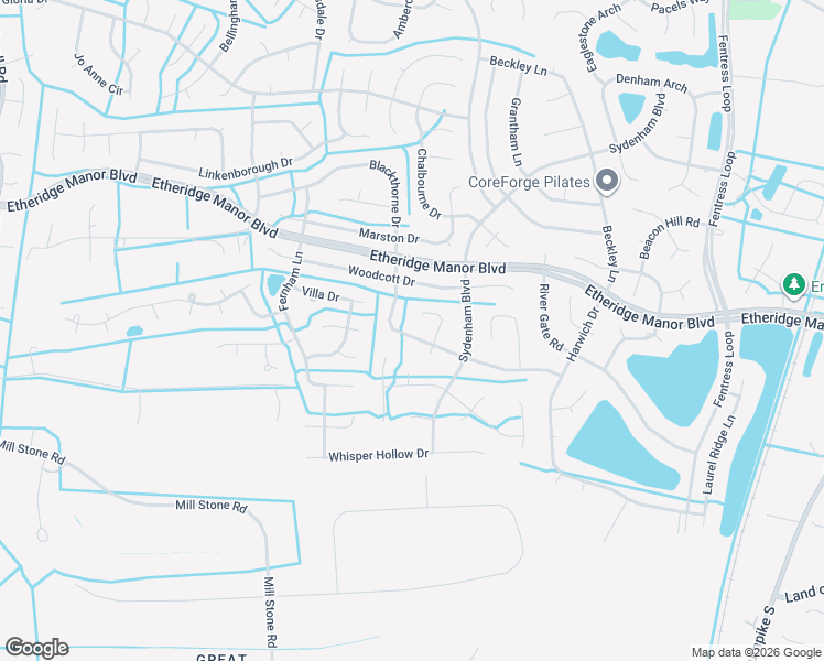 map of restaurants, bars, coffee shops, grocery stores, and more near 832 Blackthorne Drive in Chesapeake
