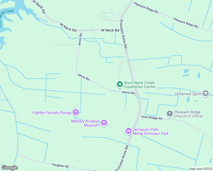 map of restaurants, bars, coffee shops, grocery stores, and more near 2076 Jarvis Road in Virginia Beach