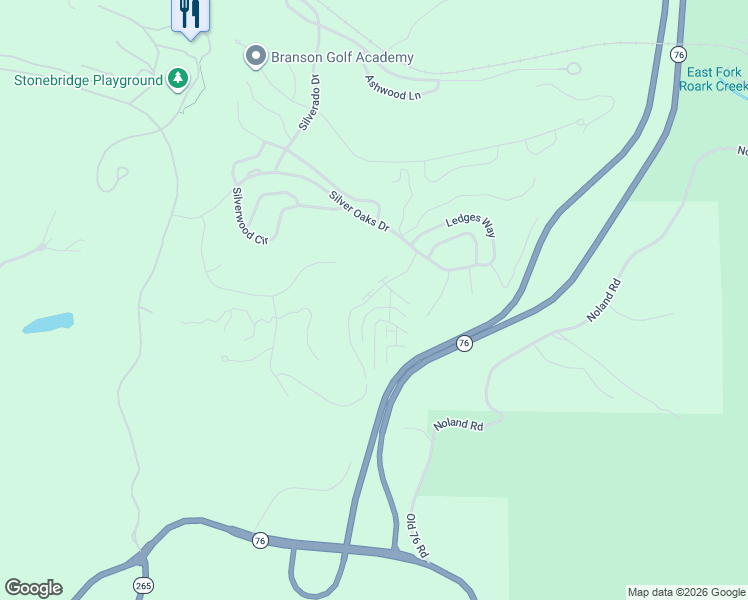 map of restaurants, bars, coffee shops, grocery stores, and more near 31 Birdie Lane in Branson West