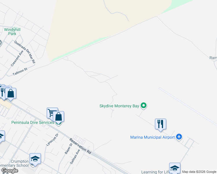 map of restaurants, bars, coffee shops, grocery stores, and more near 711 Neeson Road in Marina