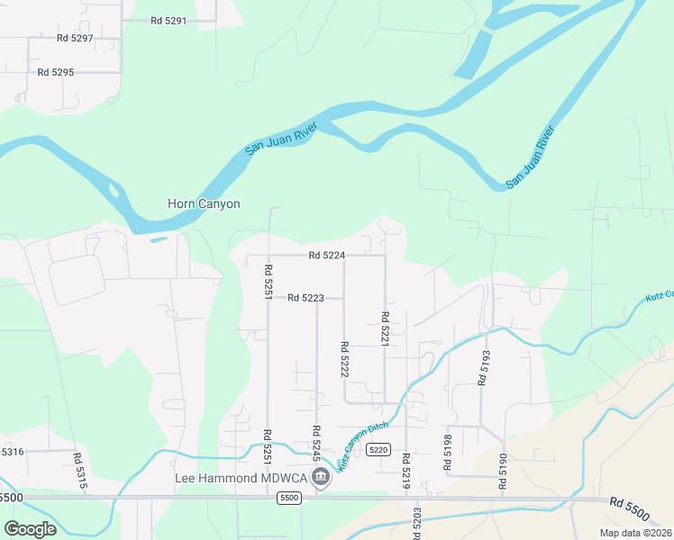 map of restaurants, bars, coffee shops, grocery stores, and more near 55 Road 5222 in Bloomfield