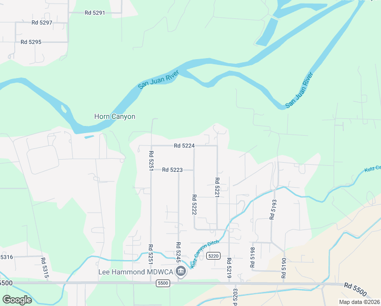 map of restaurants, bars, coffee shops, grocery stores, and more near 55 Road 5222 in Bloomfield