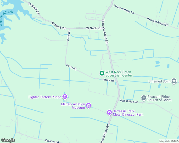 map of restaurants, bars, coffee shops, grocery stores, and more near 2076 Jarvis Road in Virginia Beach