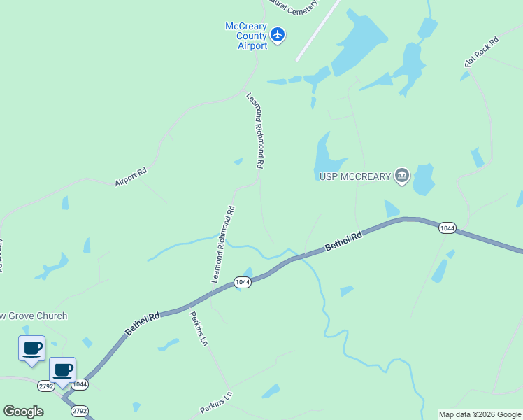 map of restaurants, bars, coffee shops, grocery stores, and more near Jackson Ford Road in McCreary County